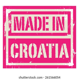 Abstract stamp or label with text Made in Croatia, vector illustration