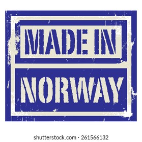 Abstract stamp or label with text Made in Norway, vector illustration
