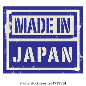 Abstract stamp or label with text Made in Japan, vector illustration