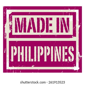 Abstract stamp or label with text Made in Philippines, vector illustration