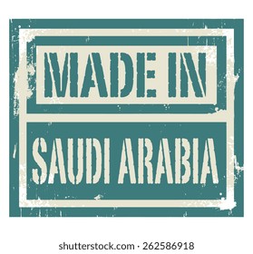 Abstract stamp or label with text Made in Saudi Arabia, vector illustration