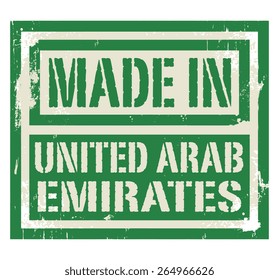 Abstract stamp or label with text Made in United Arab Emirates, vector illustration