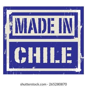 Abstract stamp or label with text Made in Chile, vector illustration
