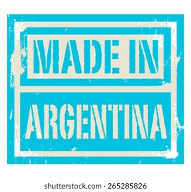 Abstract stamp or label with text Made in Argentina, vector illustration