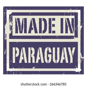 Abstract stamp or label with text Made in Paraguay, vector illustration