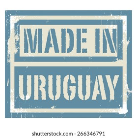 Abstract stamp or label with text Made in Uruguay, vector illustration