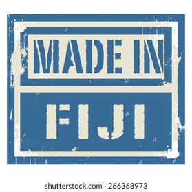 Abstract stamp or label with text Made in Fiji, vector illustration
