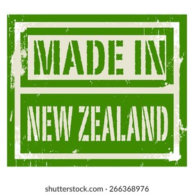 Abstract stamp or label with text Made in New Zealand, vector illustration