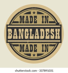 Abstract stamp or label with text Made in Bangladesh, vector illustration