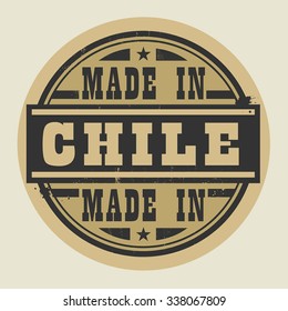 Abstract stamp or label with text Made in Chile, vector illustration