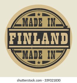 Abstract stamp or label with text Made in Finland, vector illustration