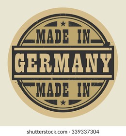 Abstract stamp or label with text Made in Germany, vector illustration
