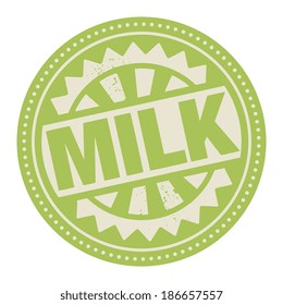 Abstract stamp or label with the text Milk written inside, vector illustration