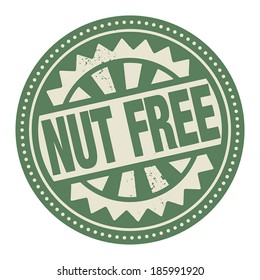 Abstract stamp or label with the text Nut Free written inside, vector illustration
