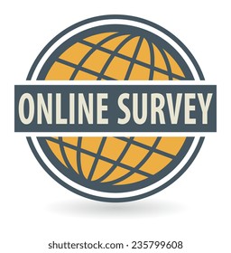 Abstract stamp or label with the text Online Survey written inside, vector illustration