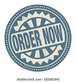 Abstract stamp or label with the text Order Now written inside, vector illustration