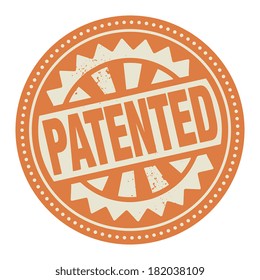 Abstract stamp or label with the text Patented written inside, vector illustration