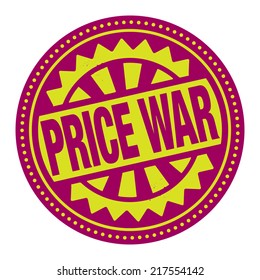 Abstract stamp or label with the text Price War written inside, vector illustration