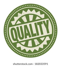 Abstract stamp or label with the text Quality written inside, vector illustration