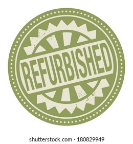 Abstract stamp or label with the text Refurbished written inside, vector illustration