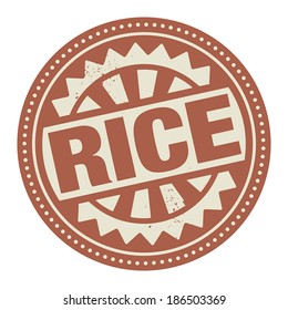 Abstract stamp or label with the text Rice written inside, vector illustration