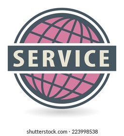 Abstract stamp or label with the text Service written inside, vector illustration