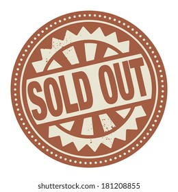 Abstract stamp or label with the text Sold Out written inside, vector illustration