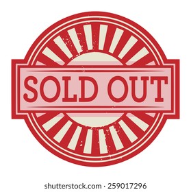 Abstract stamp or label with the text Sold Out written inside, vector illustration