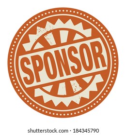 Abstract stamp or label with the text Sponsor written inside, vector illustration