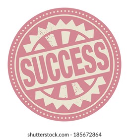 Abstract stamp or label with the text Success written inside, vector illustration