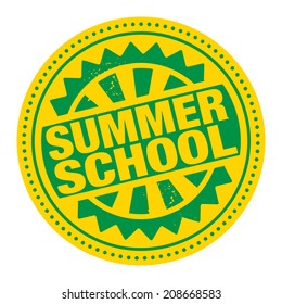 Abstract Stamp Or Label With The Text Summer School Written Inside, Vector Illustration