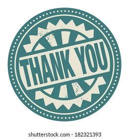 Abstract stamp or label with the text Thank You written inside, vector illustration