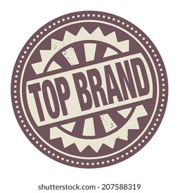 Abstract stamp or label with the text Top Brand written inside, vector illustration