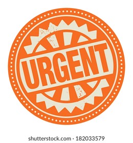 Abstract stamp or label with the text Urgent written inside, vector illustration