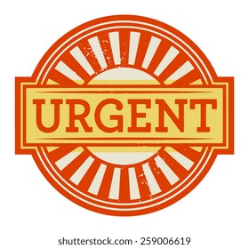 Abstract stamp or label with the text Urgent written inside, vector illustration