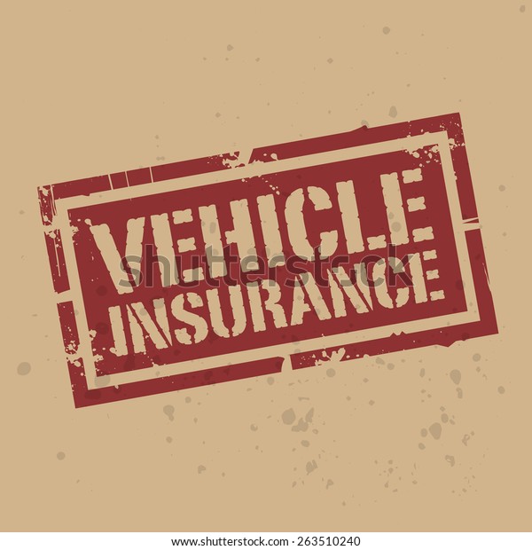 Abstract stamp or label with text Vehicle\
Insurance, vector\
illustration