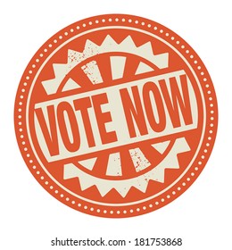 Abstract stamp or label with the text Vote Now written inside, vector illustration