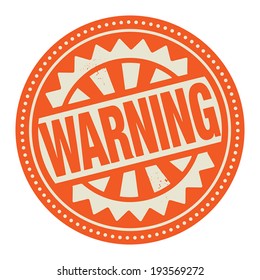 Abstract stamp or label with the text Warning written inside, vector illustration
