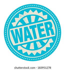 Abstract stamp or label with the text Water written inside, vector illustration