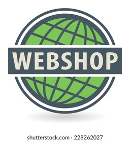 Abstract stamp or label with the text Webshop written inside, vector illustration