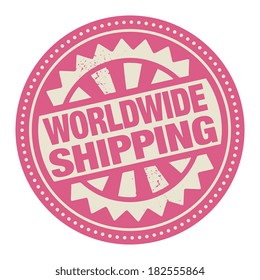 Abstract stamp or label with the text Worldwide Shipping written inside, vector illustration