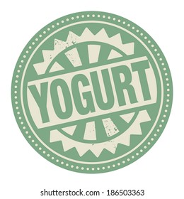 Abstract stamp or label with the text Yogurt written inside, vector illustration