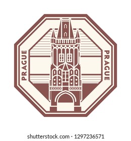 Abstract Stamp with the name of Prague, Czech Republic written inside the stamp, vector illustration