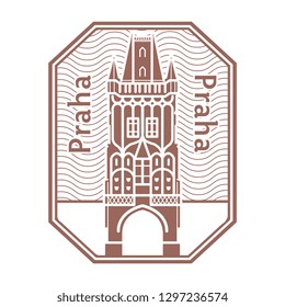 Abstract Stamp with the name of Prague, Czech Republic written inside the stamp, vector illustration