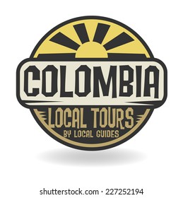 Abstract stamp with text Colombia, Local Tours, vector illustration