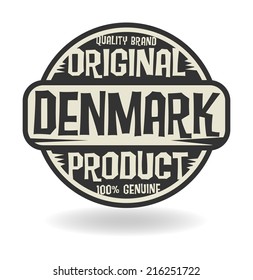 Abstract stamp with text Original Product of Denmark, vector illustration