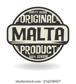 Abstract stamp with text Original Product of Malta, vector illustration