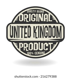 Abstract stamp with text Original Product of United Kingdom, vector illustration