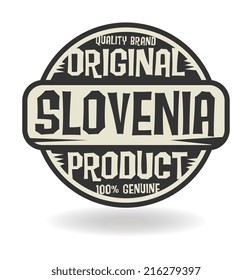 Abstract stamp with text Original Product of Slovenia, vector illustration