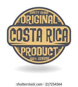 Abstract stamp with text Original Product of Costa Rica, vector illustration